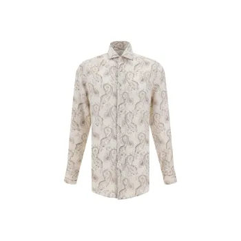 Brunello Cucinelli Paisley Printed Long Sleeved Shirt