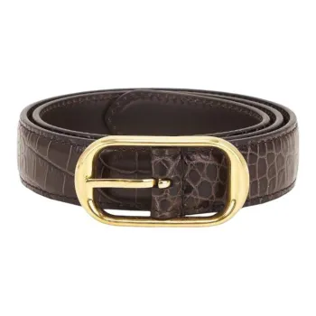 NILI LOTAN Hardware Accessories Leather Belts Women's Brown Width 3CM