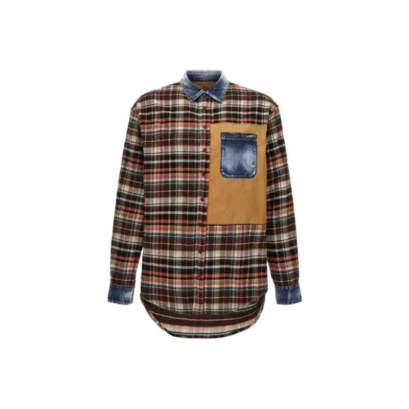 DSQUARED2 Denim details Check pattern Shirt-0