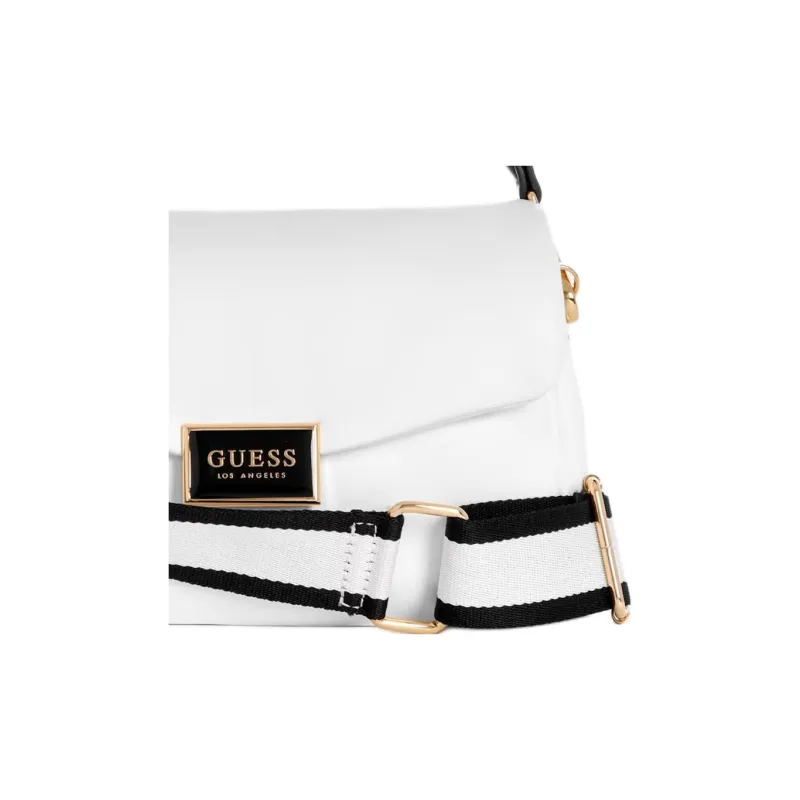 GUESS Artificial Leather Portable Crossbody Bag, Shoulder Bag Mini Women's White-3