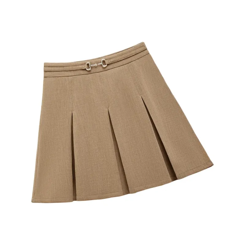 Mo Han Yi Mei Casual Short Skirts Women's Khaki-1