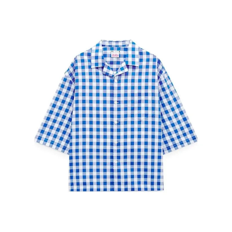 Barbie X ZARA X Barbie Co-brand Shirts Men Blue-0
