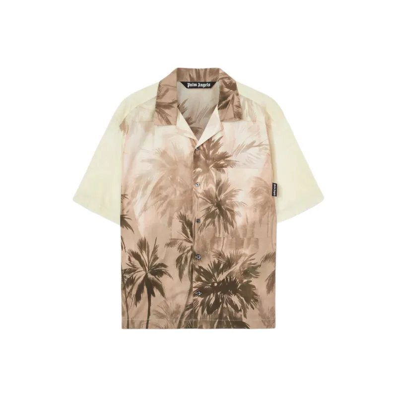 PALM ANGELS Sunset Palms Bowling Shirt-0