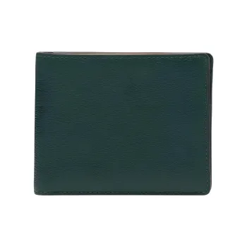 Delvau Jumping Calf Calfskin Wallet Men's Forest Green