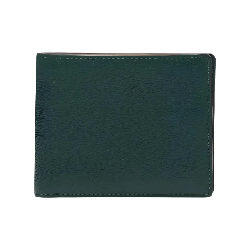 Delvau Jumping Calf Calfskin Wallet Men's Forest Green-0