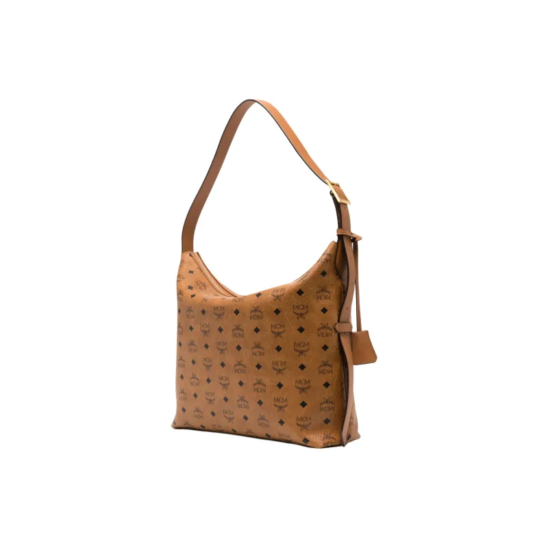 MCM Aren Canvas With Leather Shoulder Bag Large Size Women's-1