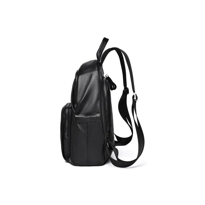Ceion Keust Top Grain Cow Leather Backpack Women's Black-2