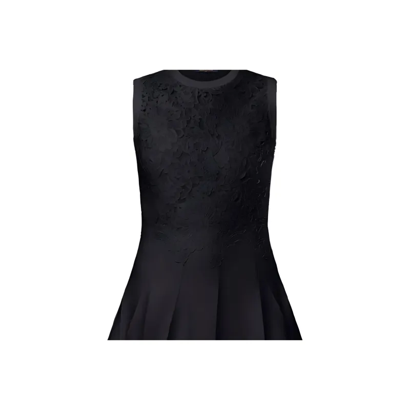 LOUIS VUITTON Floral Lace Accent Dress-3