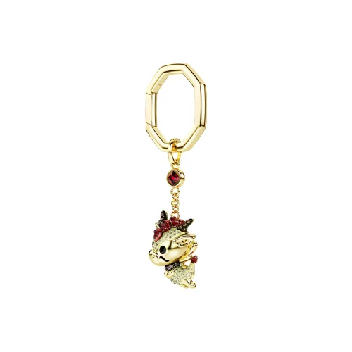 Swarovski Ceramic Keychains Unisex Gold