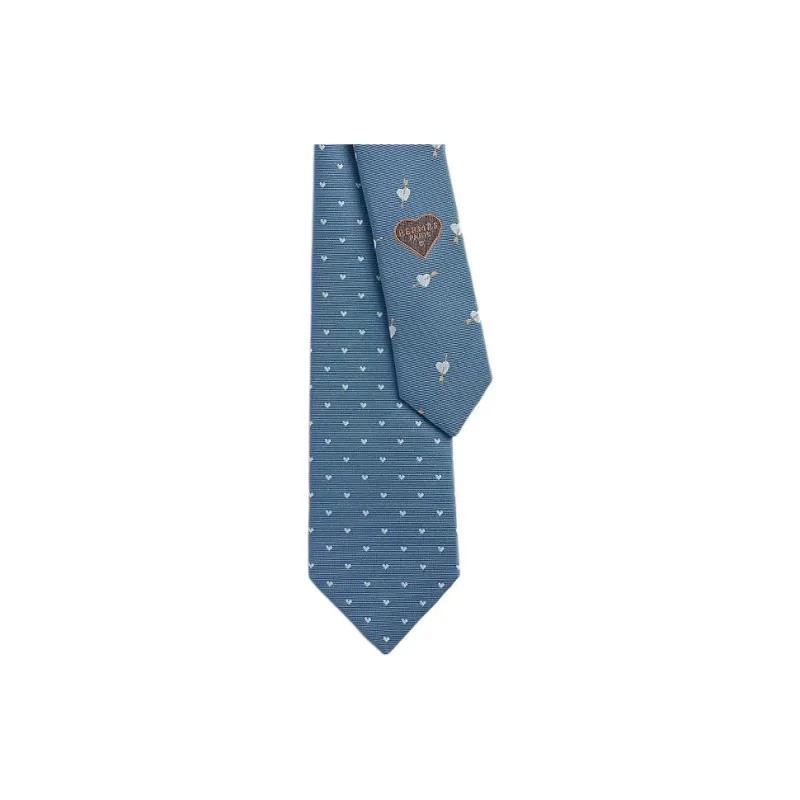 HERMES Silk Twill Ties Men's Light Blue-1