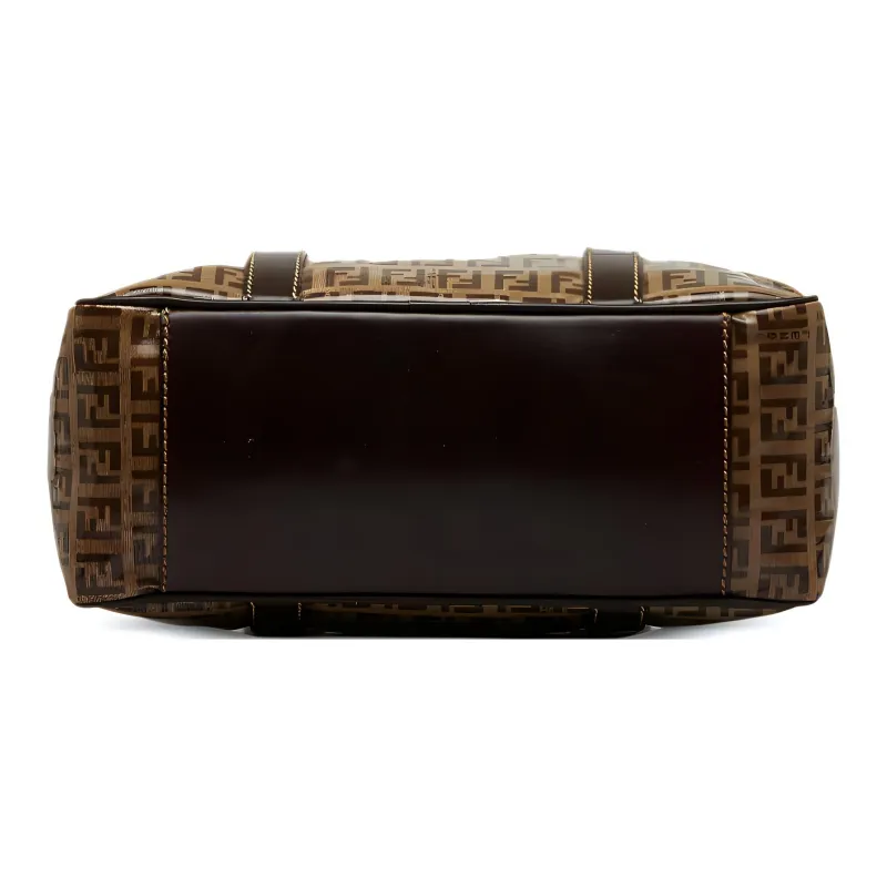 FENDI Canvas With Calfskin One Shoulder Handbags Women's Beige & Brown-1