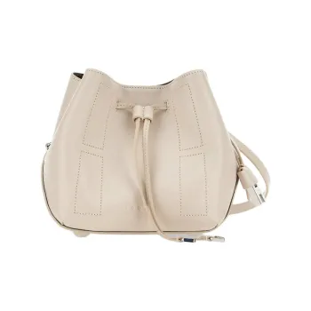 HOGAN Soft Leather Bucket Bag, Shoulder Bag Mini Women's Ivory
