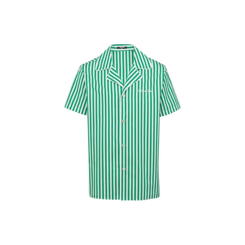 BALMAIN Striped Cotton Pyjama Shirt-0
