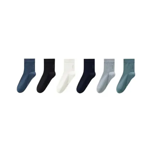 H YXIANG Mid Calf Socks Unisex 6 Pack