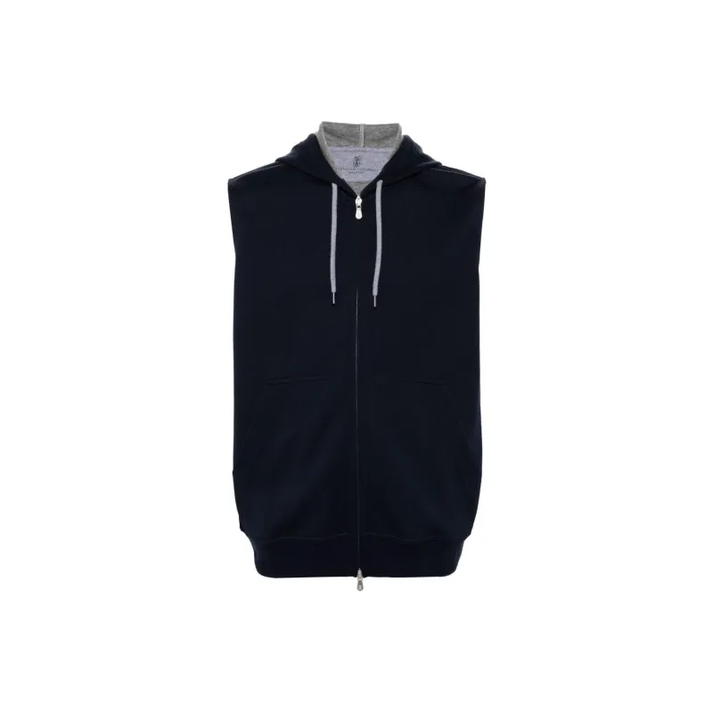 Brunello Cucinelli Drawstring Sleeveless Hoodie-0