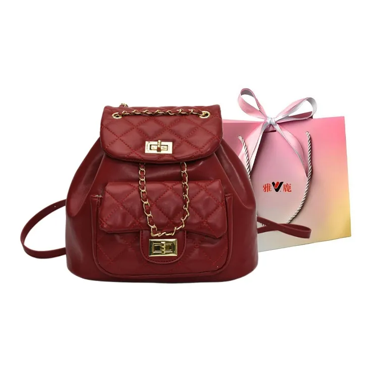 Yalu PU Backpack Regular Women's Black/Pink/Red/White-14