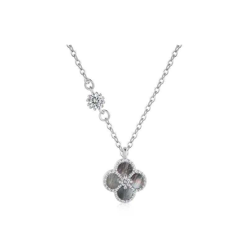 KAILEIFU S925 Silver Necklaces Women's Black/White-25