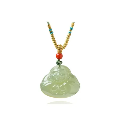 Cuizu Niche Premium Pendant, Zodiac Buddha Green Jade Unisex