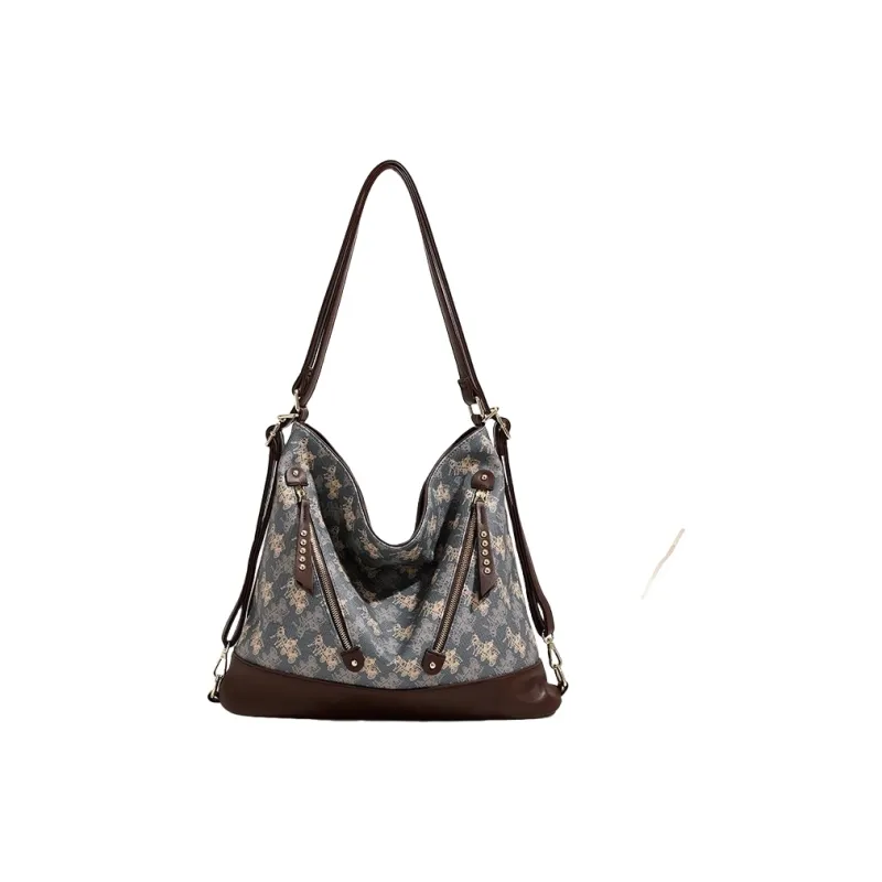 PESASRIE PVC Tote Bag, Shopping Bag, Shoulder Bag, Backpack Women's Blue-5