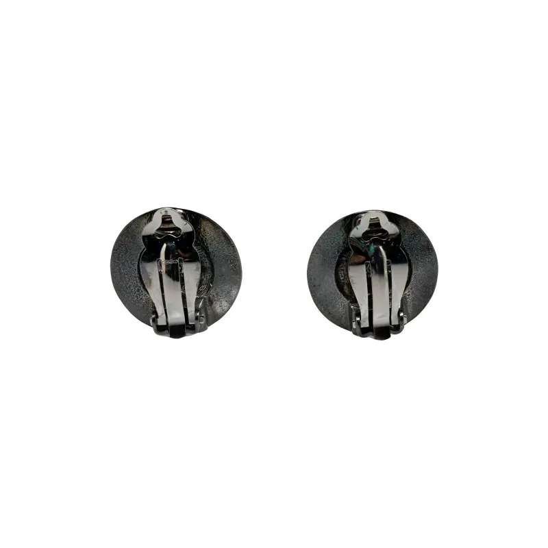 CHANEL 1996 Cc Round Clip On Costume Earrings-1