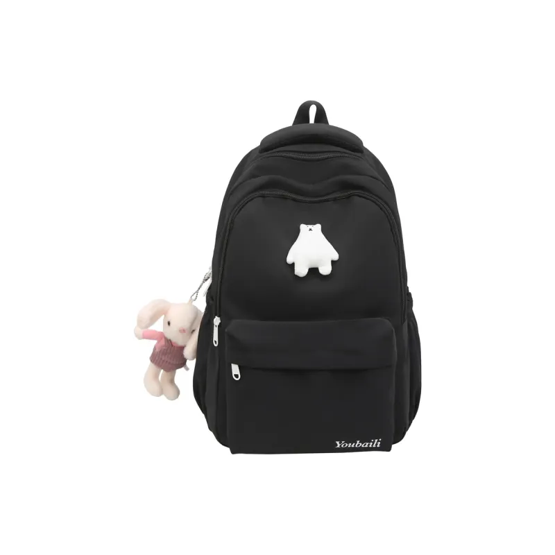 XIANGSU Nylon Backpack Regular Unisex Red/Brown/White/Pink/Black-24
