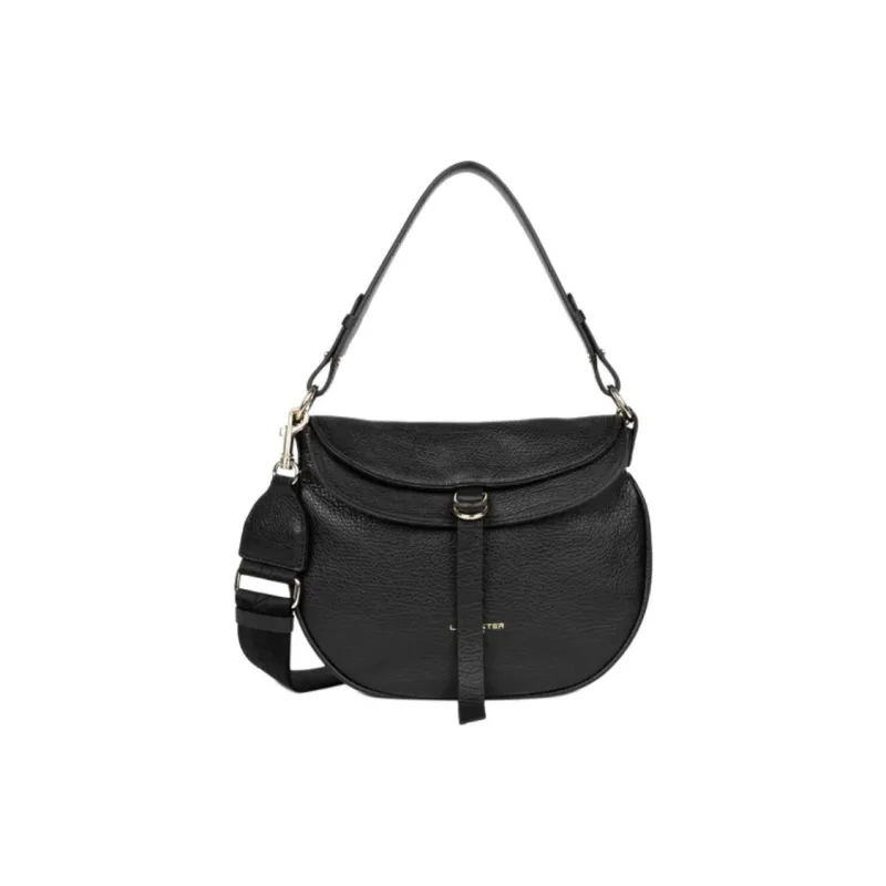 Lancaster Grain Cow Leather One Shoulder Handbag Women's Black-0