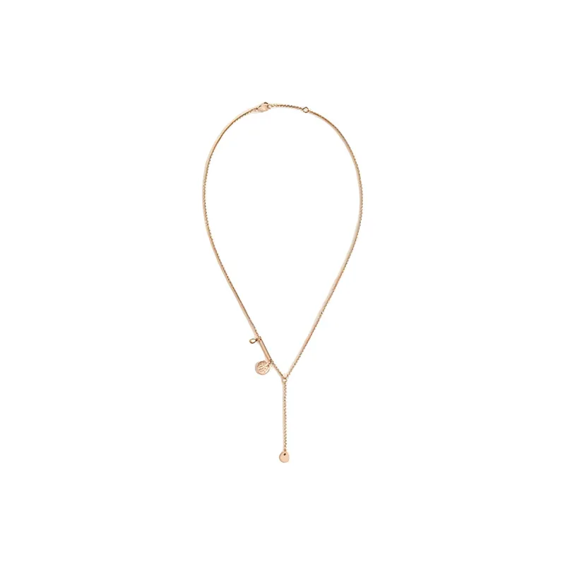HERMES Rose Gold With Diamond Necklaces Women's Gold-1