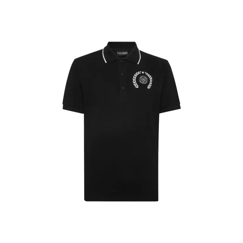 PLEIN SPORT Logo print Cotton Polo Shirt-0