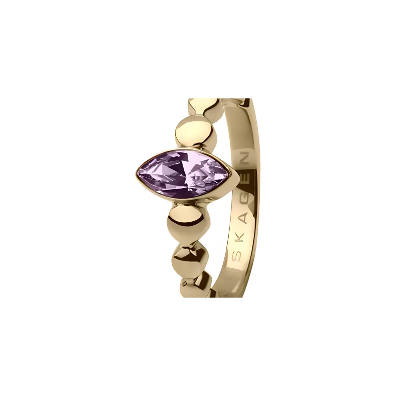 SKAGEN Stainless Steel Rings Women's Gold Pink-1