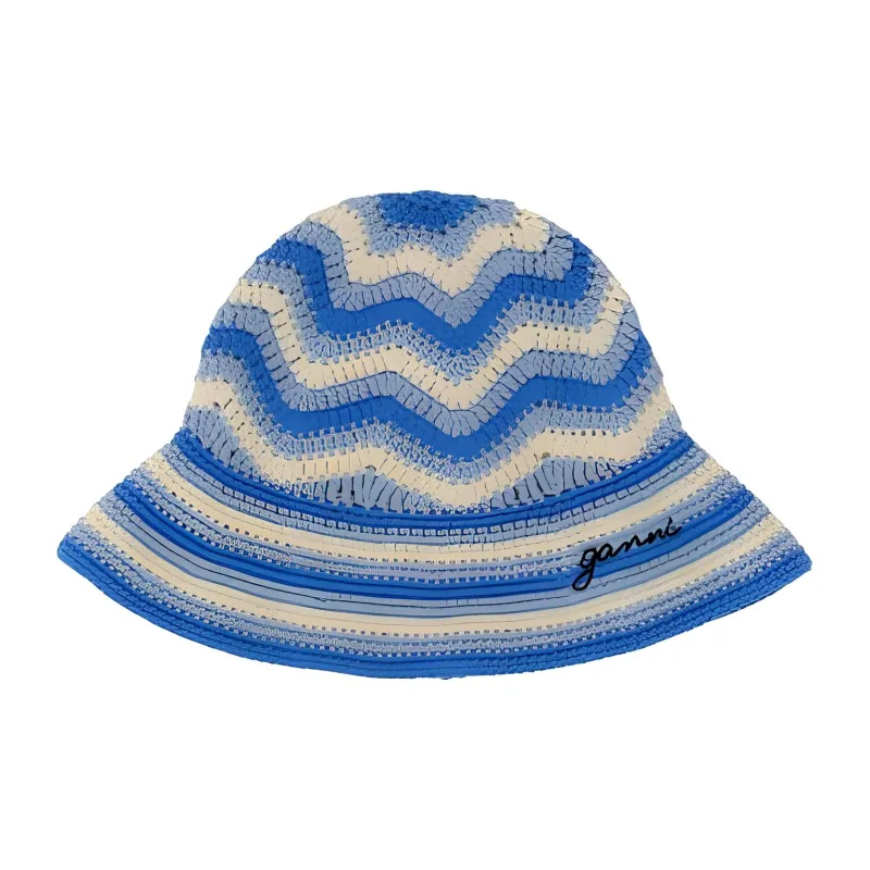 GANNI Organic Cotton Bucket Hats Women's Blue-1