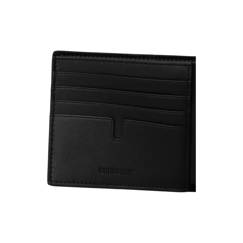 Burberry Cow Leather Wallet Men's Black-5