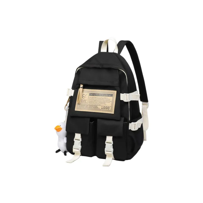 EBLAN Fabric Backpack Regular Unisex Beige/Black-9