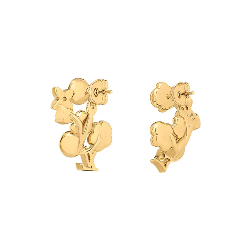 LOUIS VUITTON Metal Earrings Women's Gold-2