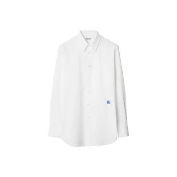 Burberry Logo Embroidered Button Up Shirt