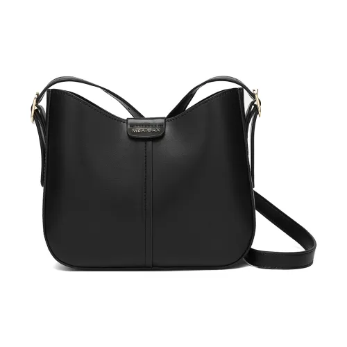 MEXICAN Polyurethane Leather Crossbody Bag Women's Black/Brown/Ecru