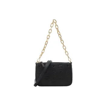 MCM Aren Visetos Leather Handbag Shoulder Bag Mini Women's Black