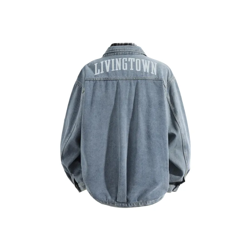 LIVINGTOWN Denim Jacket Unisex Black-17
