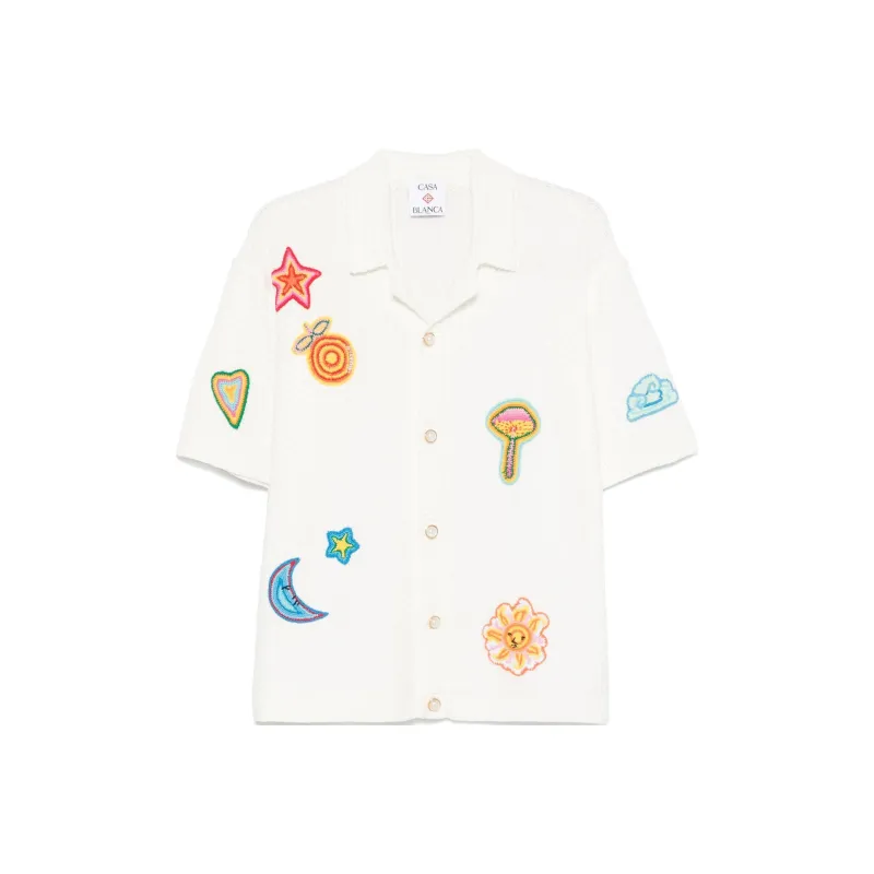 CASABLANCA Crochet Motif Shirt-0