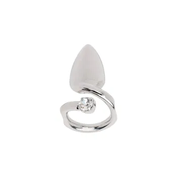 JUSTINE CLENQUET Palladium Plated Brass With Crystal Rings Women's Silver