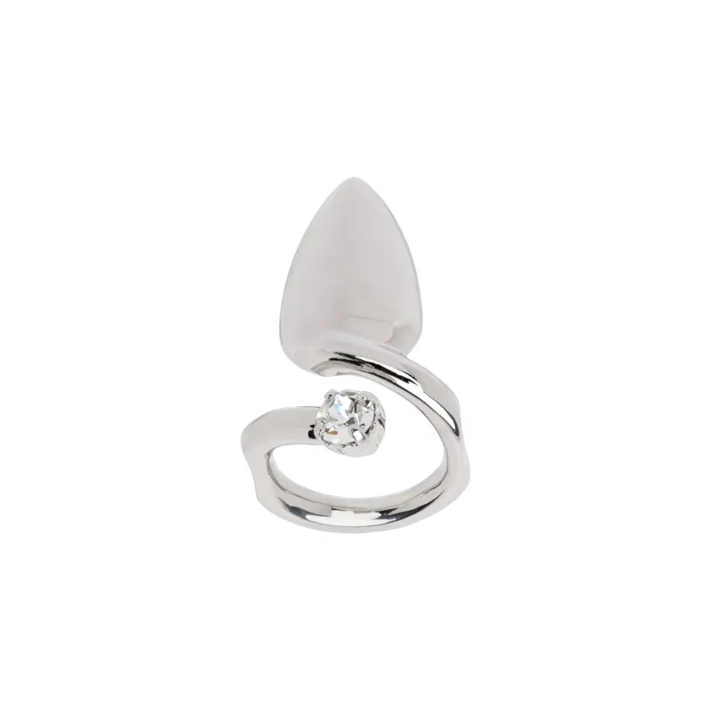 JUSTINE CLENQUET Palladium Plated Brass With Crystal Rings Women's Silver-0
