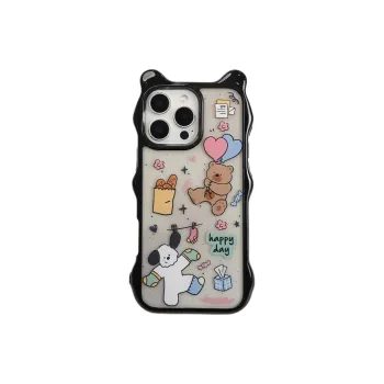 Wei Xin Acrylic Material Balloon Bear Socks Puppy Phone Cases Compatible With IPhone 16/15 Pro Max/Apple 13/14 Pro/Max