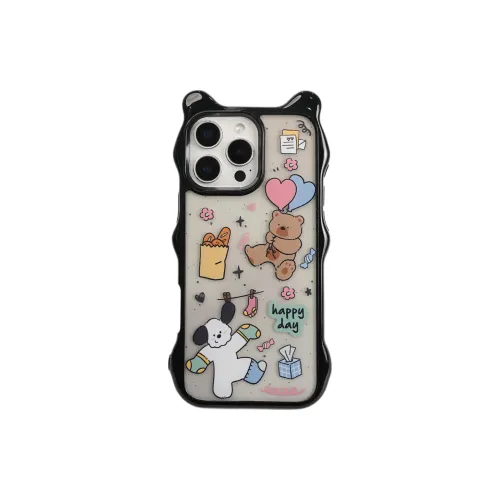 Wei Xin Acrylic Material Balloon Bear Socks Puppy Phone Cases Compatible With IPhone 16/15 Pro Max/Apple 13/14 Pro/Max