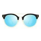 Black Frame with Reflective Films and Ice Blue Lens
