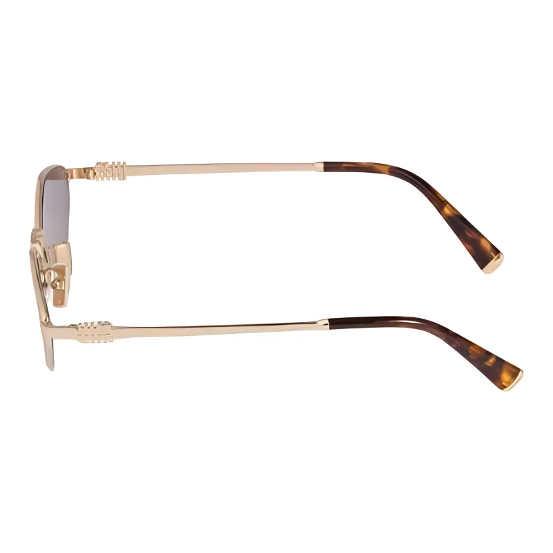 MIU MIU Metal Irregular Shape Sunglasses Unisex Gold-1
