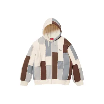 Supreme Faux Shearling Zip Up Hooded Sweatshirt