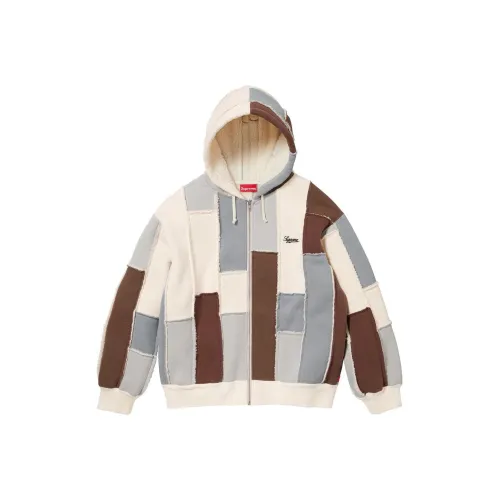 Supreme Faux Shearling Zip Up Hooded Sweatshirt