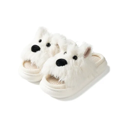 LATE TIME Rough Puppy Linen Slippers Indoor Home Cotton Linen Blend Slippers