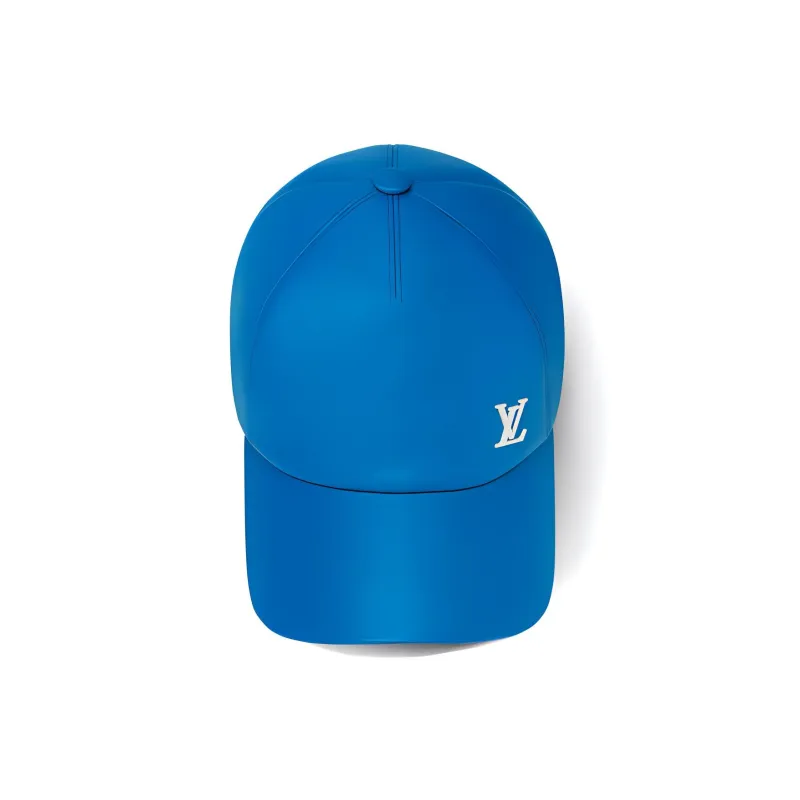 LOUIS VUITTON Cow Leather Metal Parts Baseball Caps Men's Blue-2