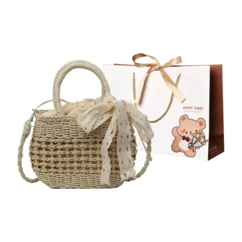 ERANGBEAR Straw Woven Handbag Regular Women's Multicolor