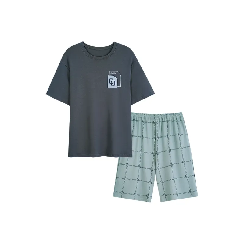 FENTENGCARE Pajama Set Men's Peacock Green-0